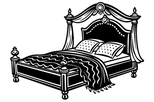 recommend clip art: bed silhouette vector illustration