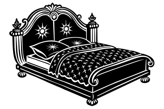 recommend clip art: bed silhouette vector illustration