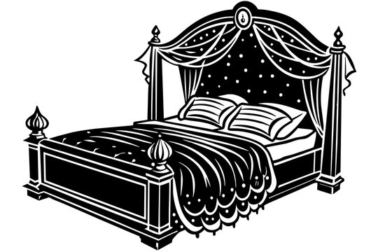 recommend clip art: bed silhouette vector illustration