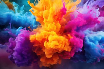 Vibrant Explosion of Colorful Smoke