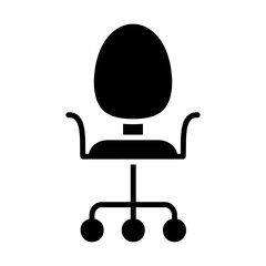 Adjustable rolling chair vector icon. Office chair