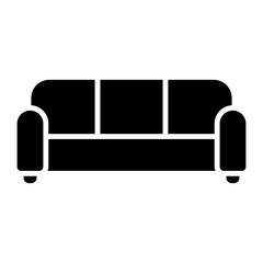 Soft sofa vector icon. Furniture sign