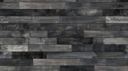 empty rustic dark wood floor or wall background with charcoal grey hardwood planks seamless texture