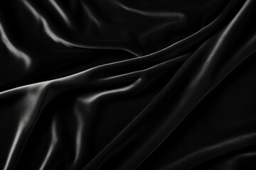 Obraz premium Black velvet texture background, deep abstract patterns, luxurious feel, close-up