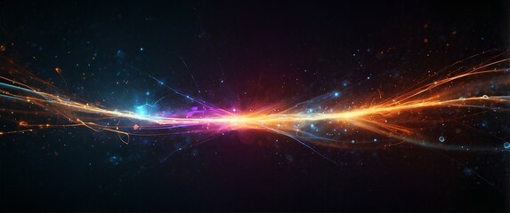 Obraz premium Colorful Energy Streams in Dark Space