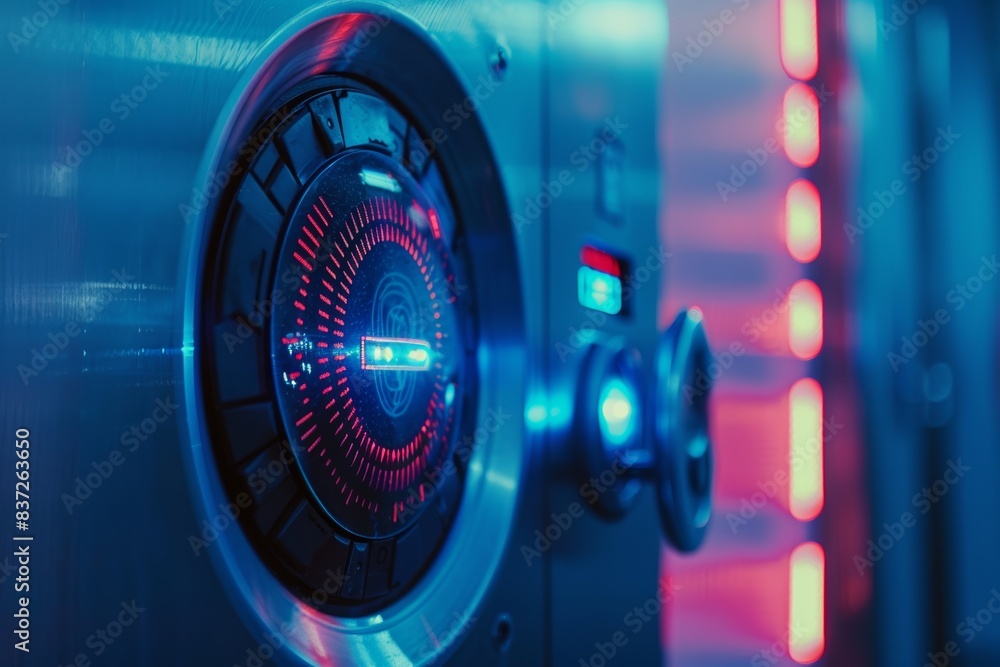 Poster biometric security ai iris fingerprint scanner digital password encryption key cyber safety