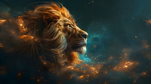 Zodiac Leo concept with empty copy space for astrology and horoscope-related content