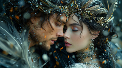 Couple amoureux en tenue de cérémonie