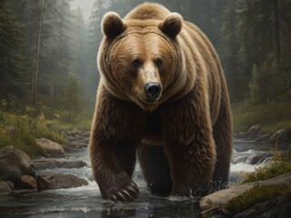 Obraz premium brown bear in the forest