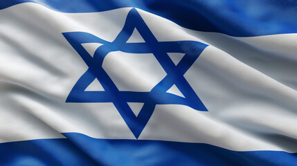 Israeli Flag Waving in the Wind