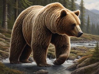 Obraz premium brown bear in the forest