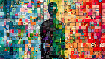 Fototapeta premium Abstract Contemporary Art A Vibrant and Dynamic Composition Featuring Bold Geometric Shapes and Rich Colors, Perfectly Capturing Modern Artistic Expression and Creativity for an Eye-Catching Visual