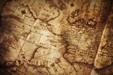 Fototapeta premium Classic Map Design Featuring Subtle Sepia Tones