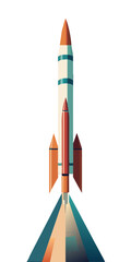 illustration of a rocket launch with vibrant flames