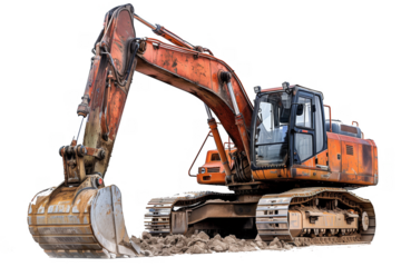 Excavator isolated on transparent background