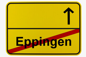 Illustration eines Ortsausgangsschildes von Eppingen in Baden-Württemberg	