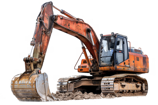 Excavator isolated on transparent background