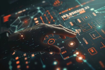 Businessman efficiently managing time with virtual calendar and appointment reminders