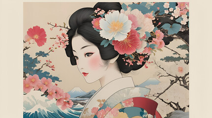 Experience the beauty of Japanese paper collages with a visually stunning poster that captures the essence of this art form.