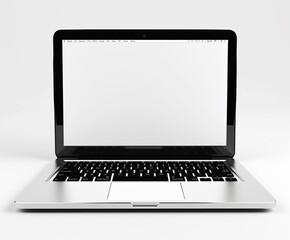 High-quality image of an open laptop with a blank screen, perfect for presentations, marketing, and web design projects.