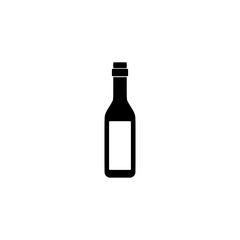 Wine bottle with glass icon isolated on white background