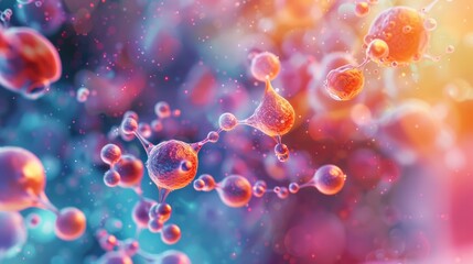 Abstract representation of pharmaceutical business dynamics, vibrant colors, molecular structures, innovative drug development, futuristic aesthetics, high detail, 4K resolution, no people