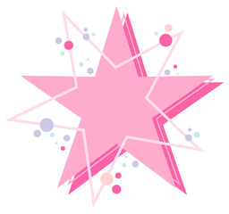 Shape star-label style princess. Vector illustration.	