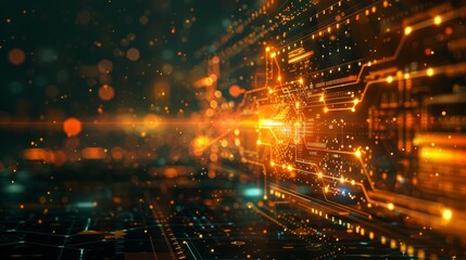 Obraz premium Abstract depiction of governance frameworks in business, incorporating energy elements, interconnected systems, dynamic shapes, vibrant colors, innovative concepts, sustainable and modern,