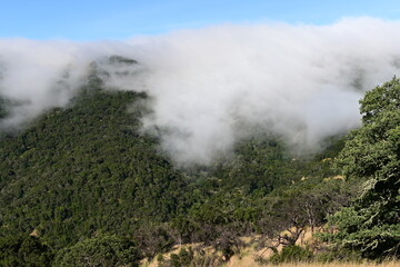 clouds in the mountains