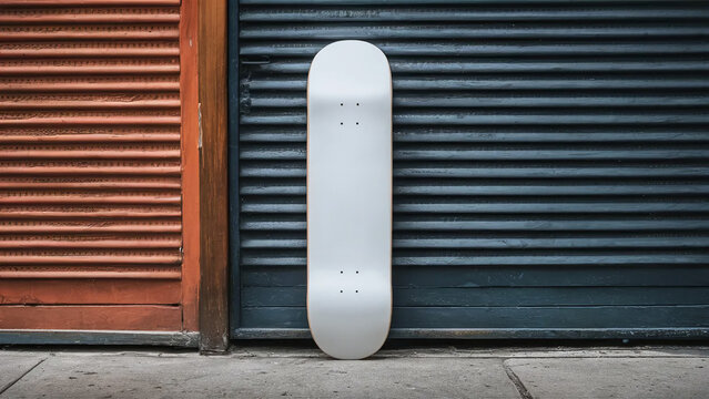a blank white skateboard mockup