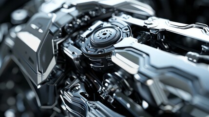 Fototapeta premium A fragment of the engine is depicted for an auto concept design background.