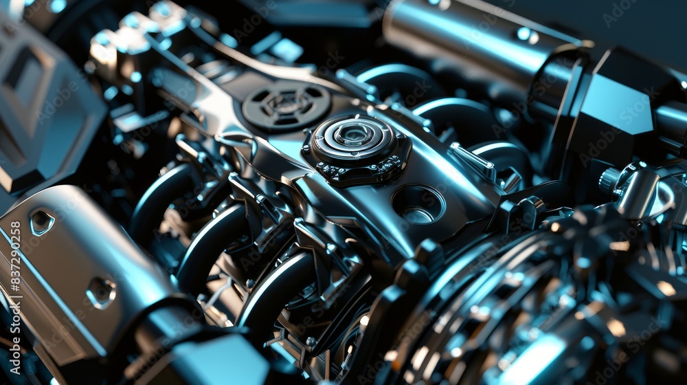 Aufkleber a fragment of the engine is depicted for an auto concept design background.