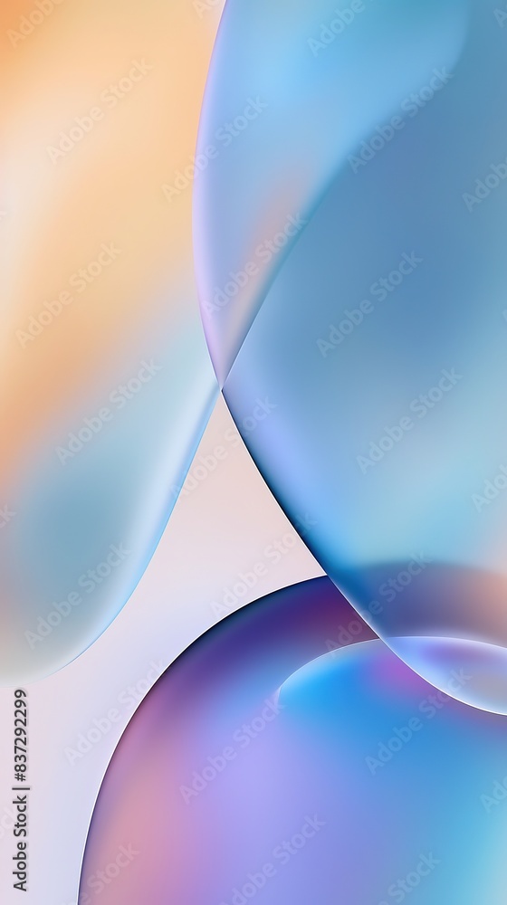 Sticker artistic abstract background of vivid bubbles in motion with soft-focused colors