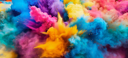 Vibrant explosion of color powder