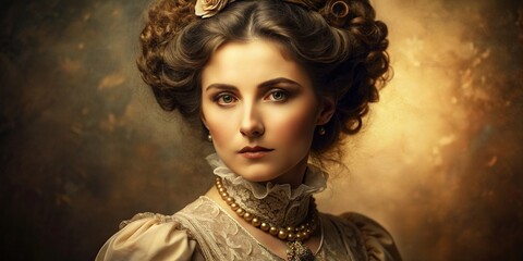 Sepia-toned portrait of a sophisticated victorian lady