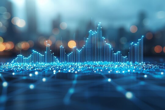 Cityscape With Line Graph Overlay