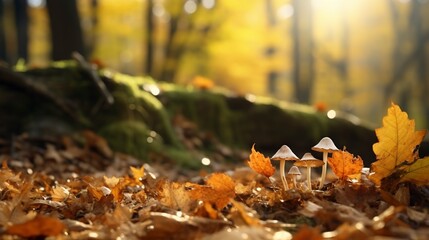 autumn leaves background, generative ai