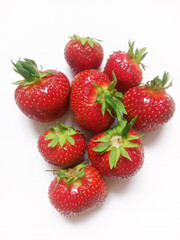 strawberries on a white background	