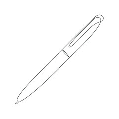 Pen in one continuous line. One line drawing, minimalism. Vector illustration.