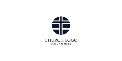Fototapeta premium Simple church logo design with unique concept, Premium vector