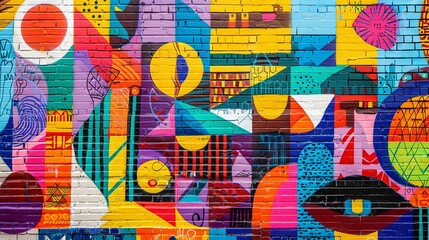 Abstract Geometric Street Art Exploration