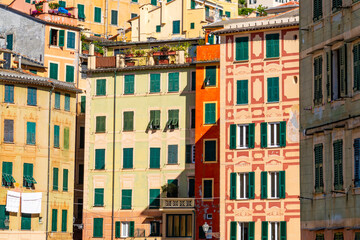 Colored building facades in the town of Camogli