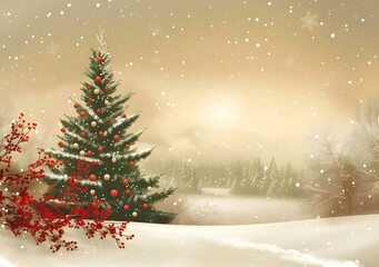 Christmas tree in the snow