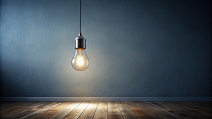 A single light bulb hanging from the ceiling in an empty room - Powered by Adobe