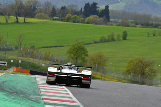 Scarperia, 5 April 2024: Peugeot 905 Evo 1 Bis group C year 1991 in action during Mugello Classic 2024 at Mugello Circuit in Italy.