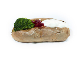 baked potato in isolated background 