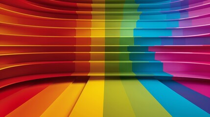 Fototapeta premium Modern, colorful gradient stripes, creating an abstract representation of LGBTQ pride and acceptance (focus on, acceptance theme, surreal, Double exposure, community event backdrop)