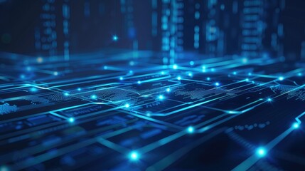 Futuristic technology network with glowing lines