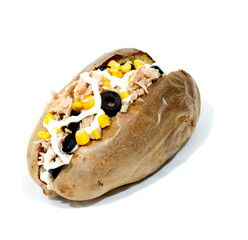 baked potato in isolated background 