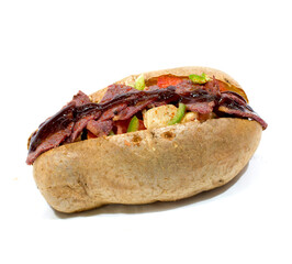 baked potato in isolated background 